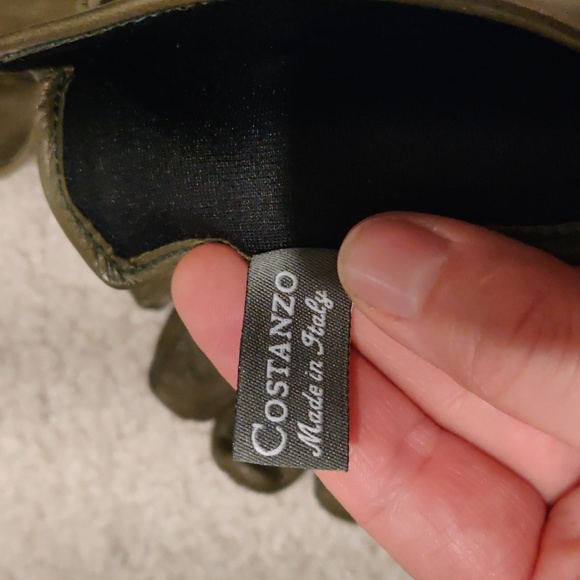 Bruno Di Costanzo handcrafted Olive Leather XL gloves with silk lining - Picture 6 of 14